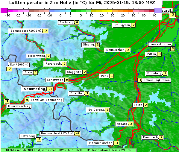 Temperatur, 15. 1. 2025