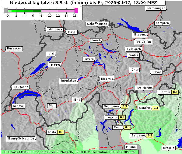 Niederschlag, 17. 4. 2026
