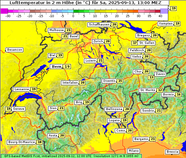 Temperatur, 13. 9. 2025