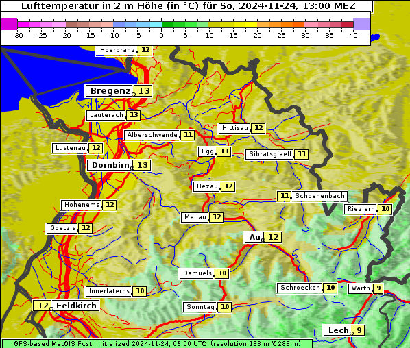 Temperatur, 24. 11. 2024