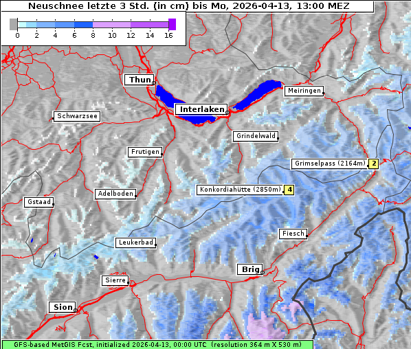 Neuschnee, 13. 4. 2026