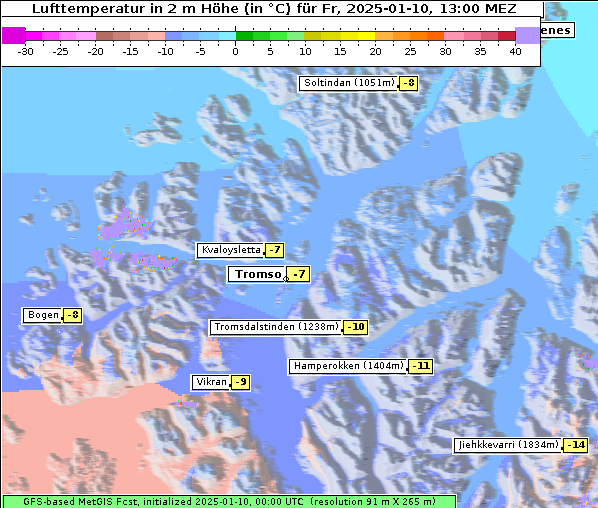 Temperatur, 10. 1. 2025