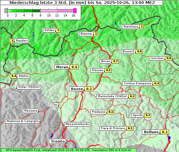 Niederschlag, 26. 10. 2025