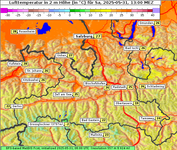 Temperatur, 31. 5. 2025