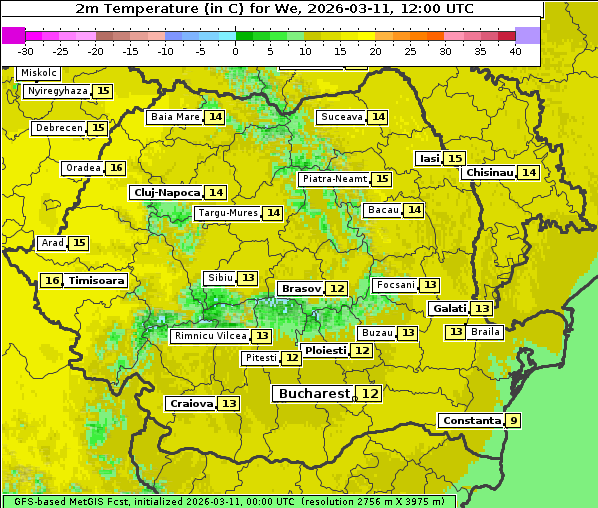 Temperatur, 11. 3. 2026