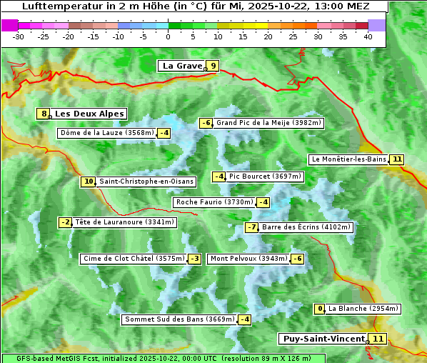 Temperatur, 22. 10. 2025