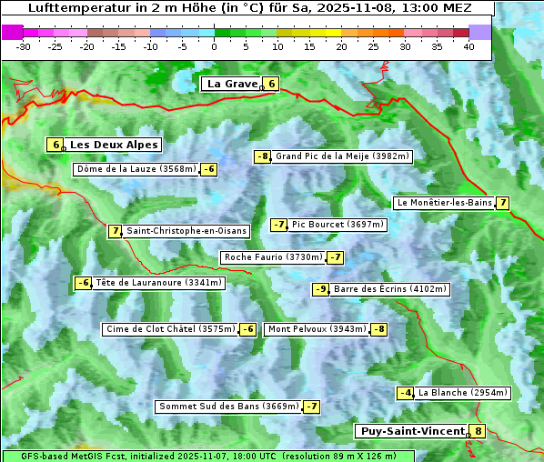 Temperatur, 8. 11. 2025
