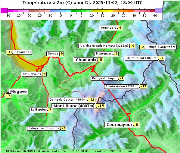 Temperatur, 2. 11. 2025