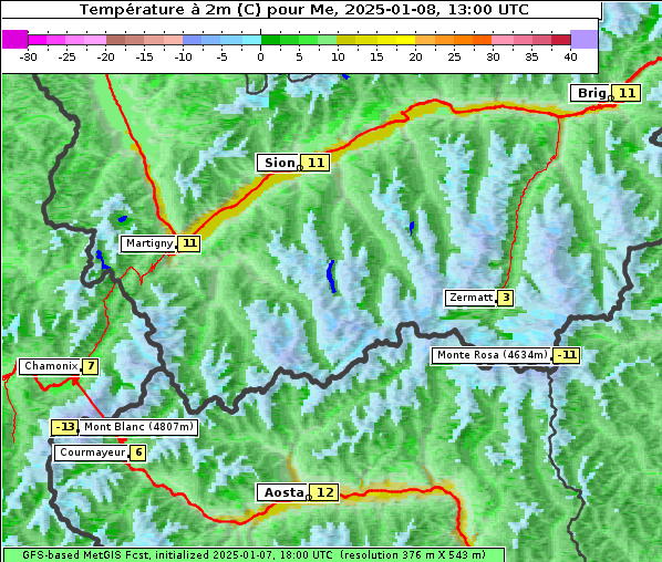 Temperatur, 8. 1. 2025