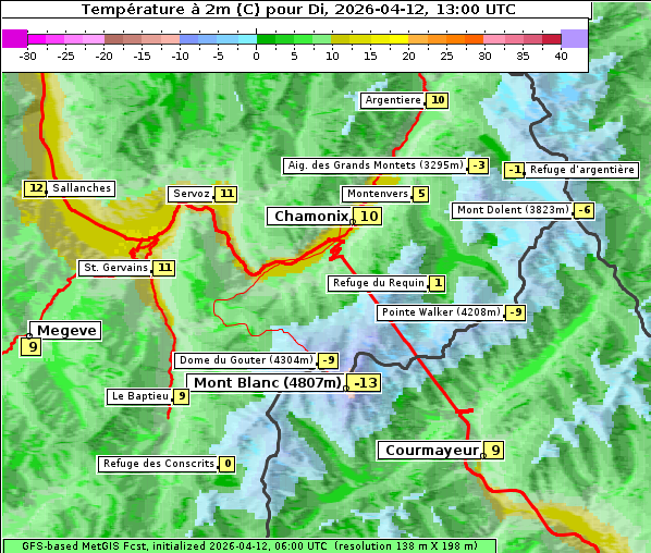 Temperatur, 12. 4. 2026