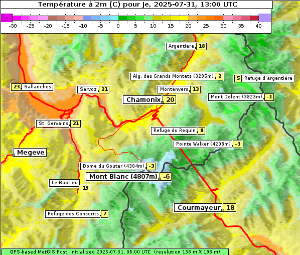 Temperatur, 31. 7. 2025