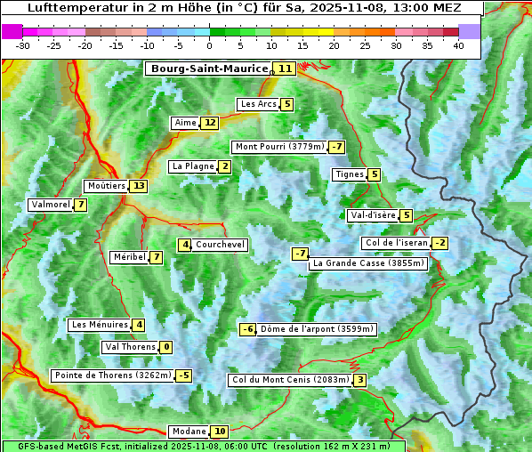 Temperatur, 8. 11. 2025