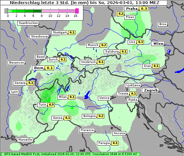 Niederschlag, 1. 3. 2026