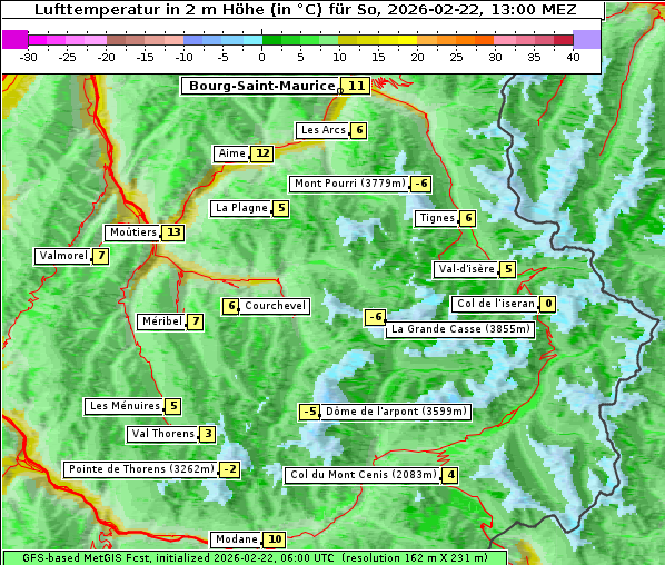 Temperatur, 22. 2. 2026