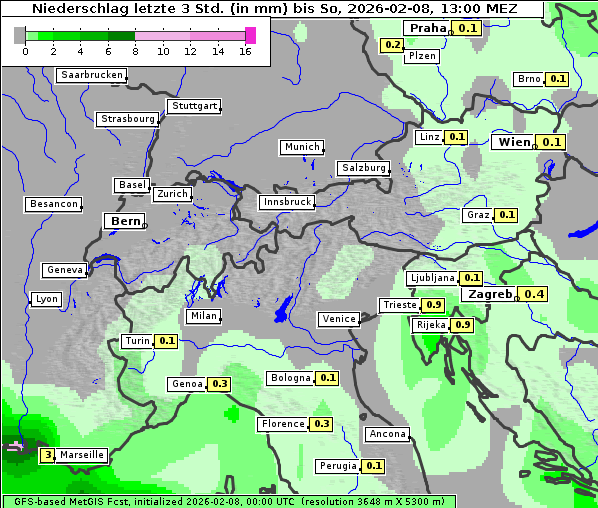 Niederschlag, 8. 2. 2026