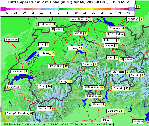 Temperatur, 1. 1. 2025