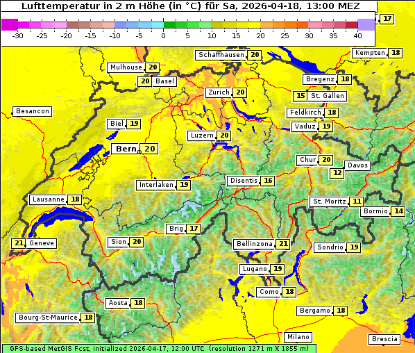 Temperatur, 18. 4. 2026