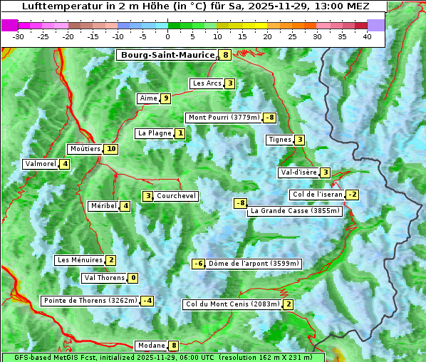 Temperatur, 29. 11. 2025