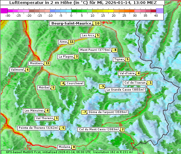 Temperatur, 14. 1. 2026