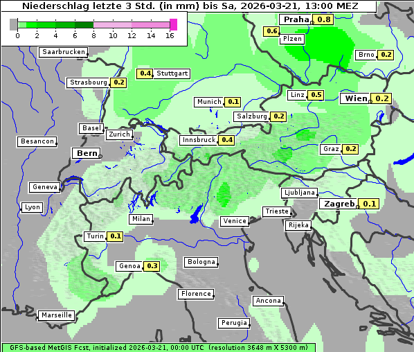 Niederschlag, 21. 3. 2026