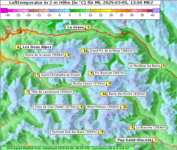 Temperatur, 5. 3. 2025