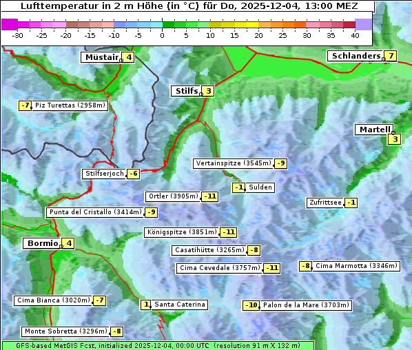 Temperatur, 4. 12. 2025