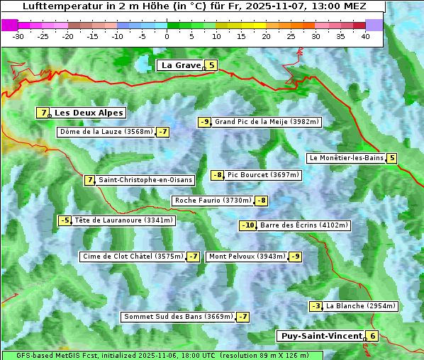 Temperatur, 7. 11. 2025