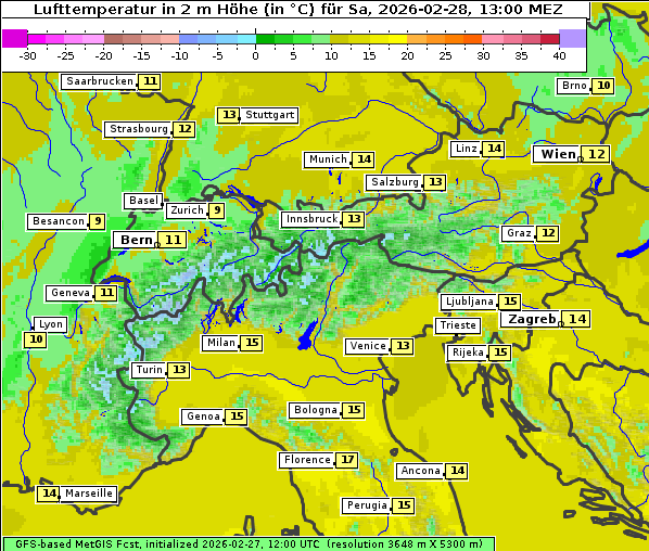Temperatur, 28. 2. 2026