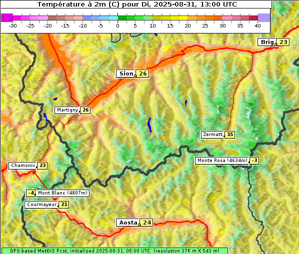 Temperatur, 31. 8. 2025