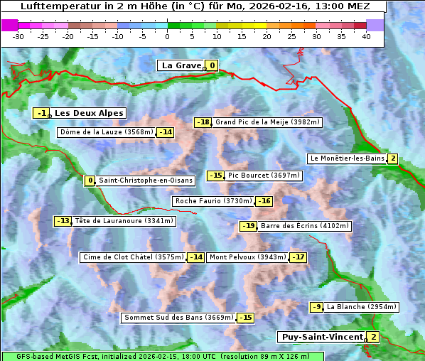 Temperatur, 16. 2. 2026