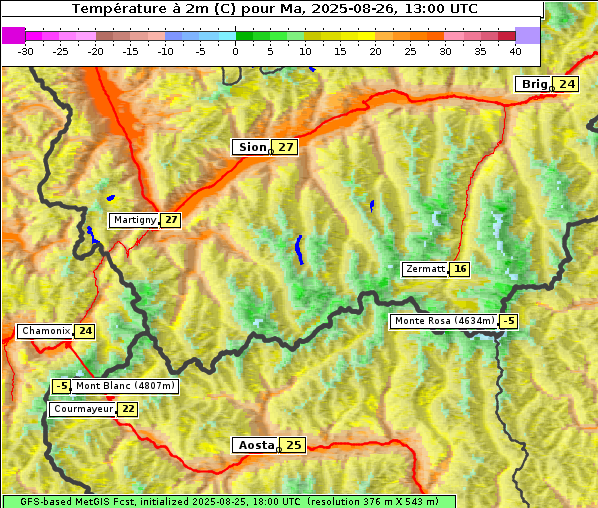 Temperatur, 26. 8. 2025