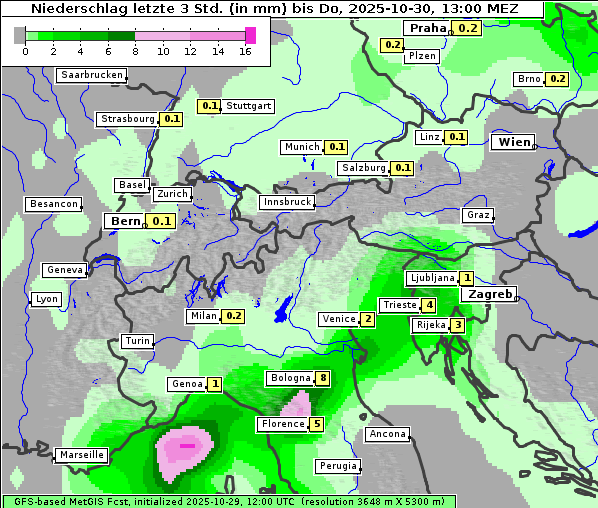 Niederschlag, 30. 10. 2025