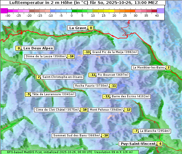 Temperatur, 26. 10. 2025