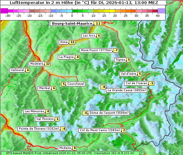 Temperatur, 13. 1. 2026