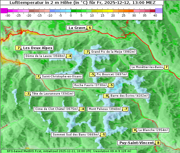 Temperatur, 12. 12. 2025