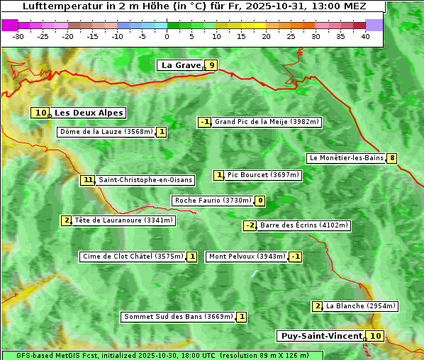 Temperatur, 31. 10. 2025