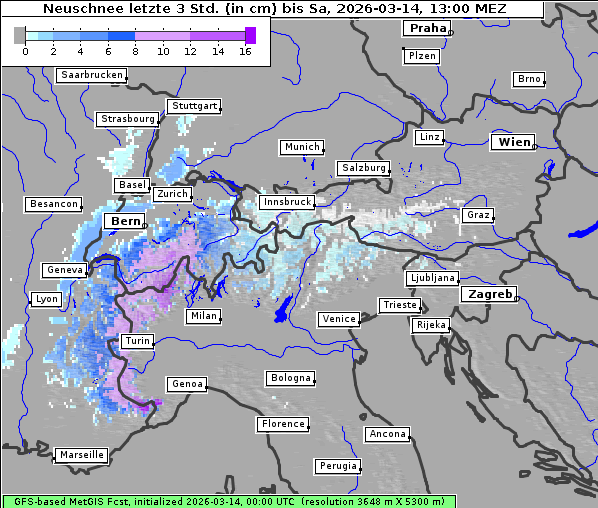 Neuschnee, 14. 3. 2026