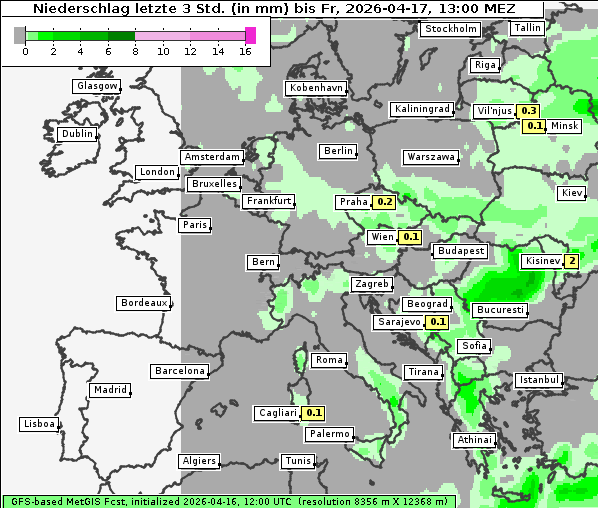 Niederschlag, 17. 4. 2026
