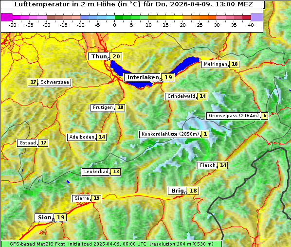 Temperatur, 9. 4. 2026