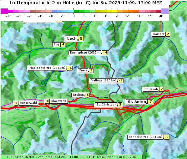 Temperatur, 9. 11. 2025