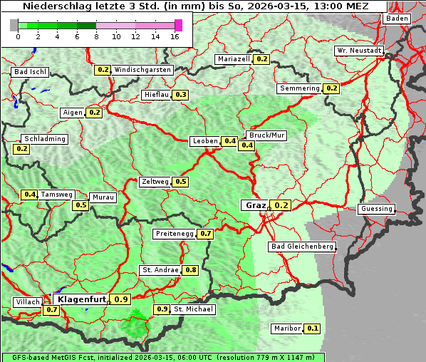 Niederschlag, 15. 3. 2026