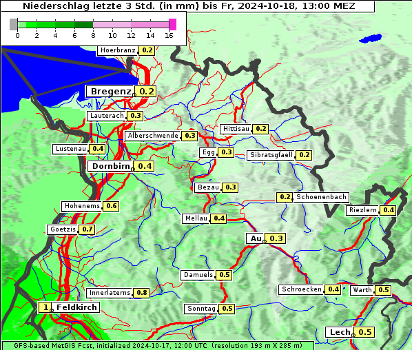 Niederschlag, 18. 10. 2024