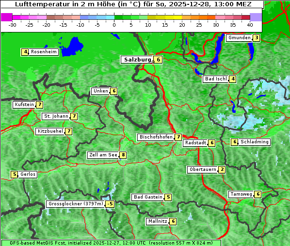 Temperatur, 28. 12. 2025