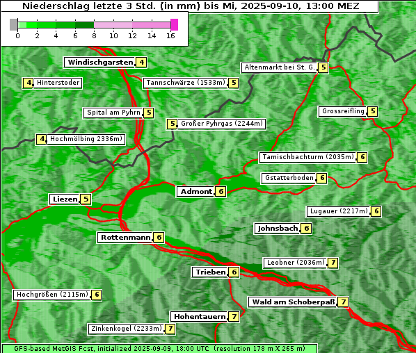 Niederschlag, 10. 9. 2025