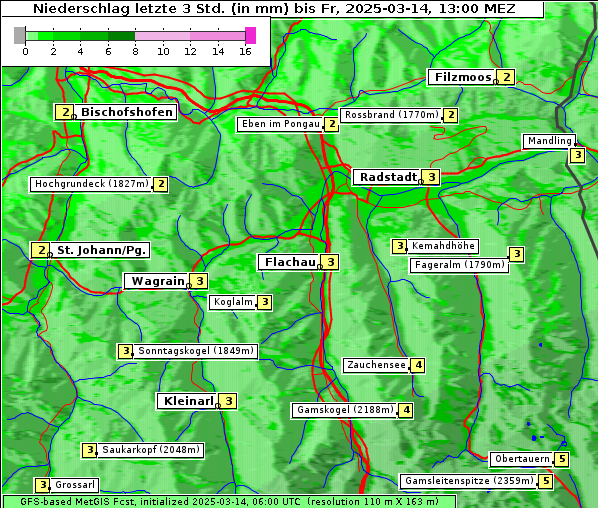 Niederschlag, 14. 3. 2025