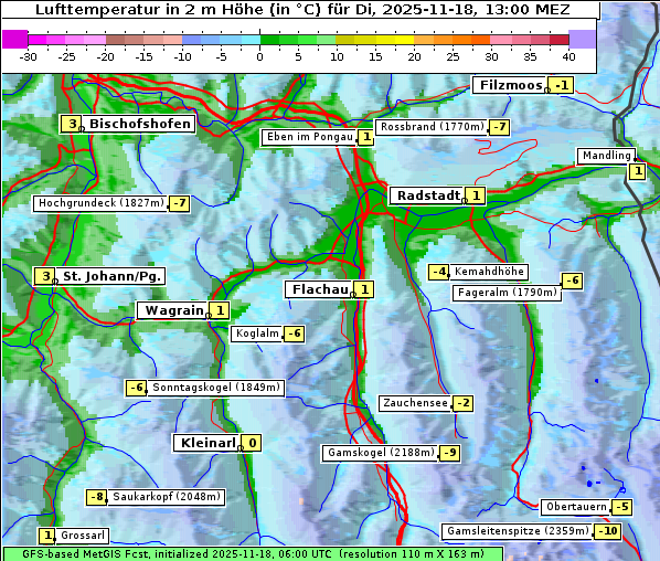 Temperatur, 18. 11. 2025