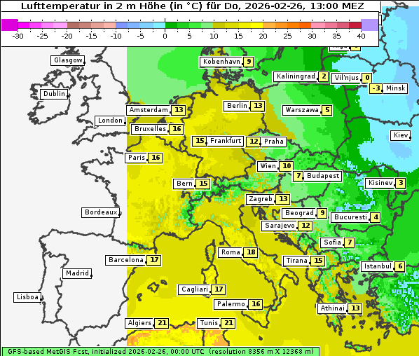Temperatur, 26. 2. 2026