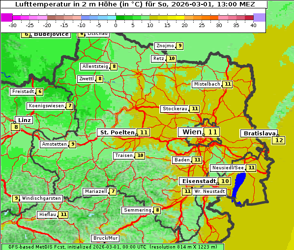 Temperatur, 1. 3. 2026