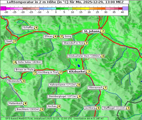 Temperatur, 29. 12. 2025