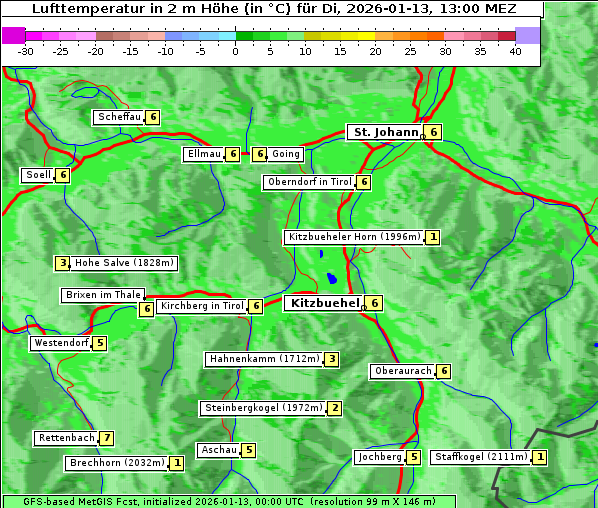 Temperatur, 13. 1. 2026